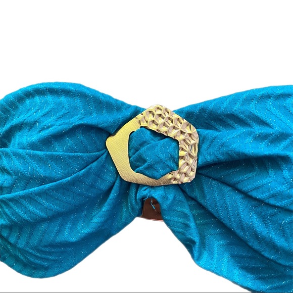 Trina Turk Empire Buckle Bandeau Bikini Top 4 nwt marine - Picture 6 of 8